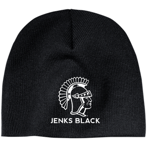 Jenks Black Embroidered 100% Acrylic Beanie