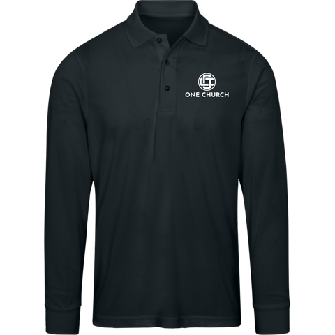 OC Core 365 Mens Pinnacle Long Sleeve Pique Polo