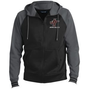 Jenks Black Adult Sport-Wick® Full-Zip Hooded Jacket