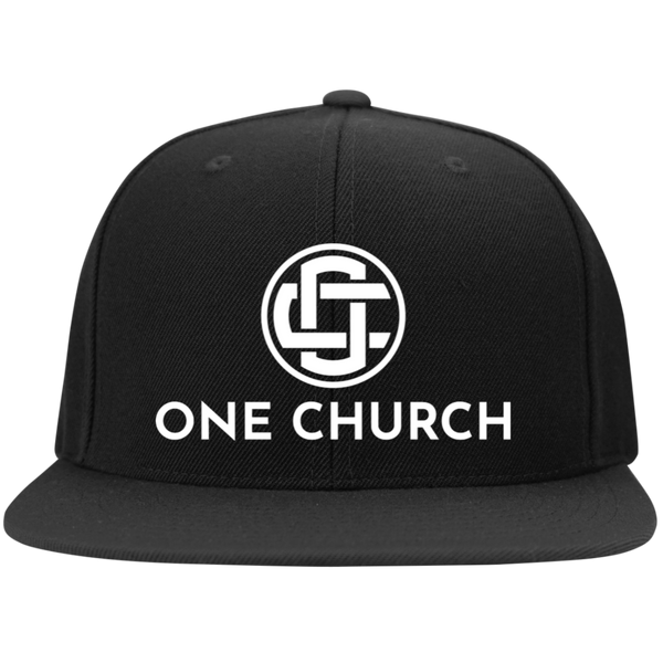 OC Embroidered Flat Bill High-Profile Snapback Hat